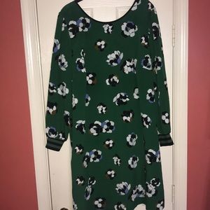 Eloquii midi dress with flower print mix media